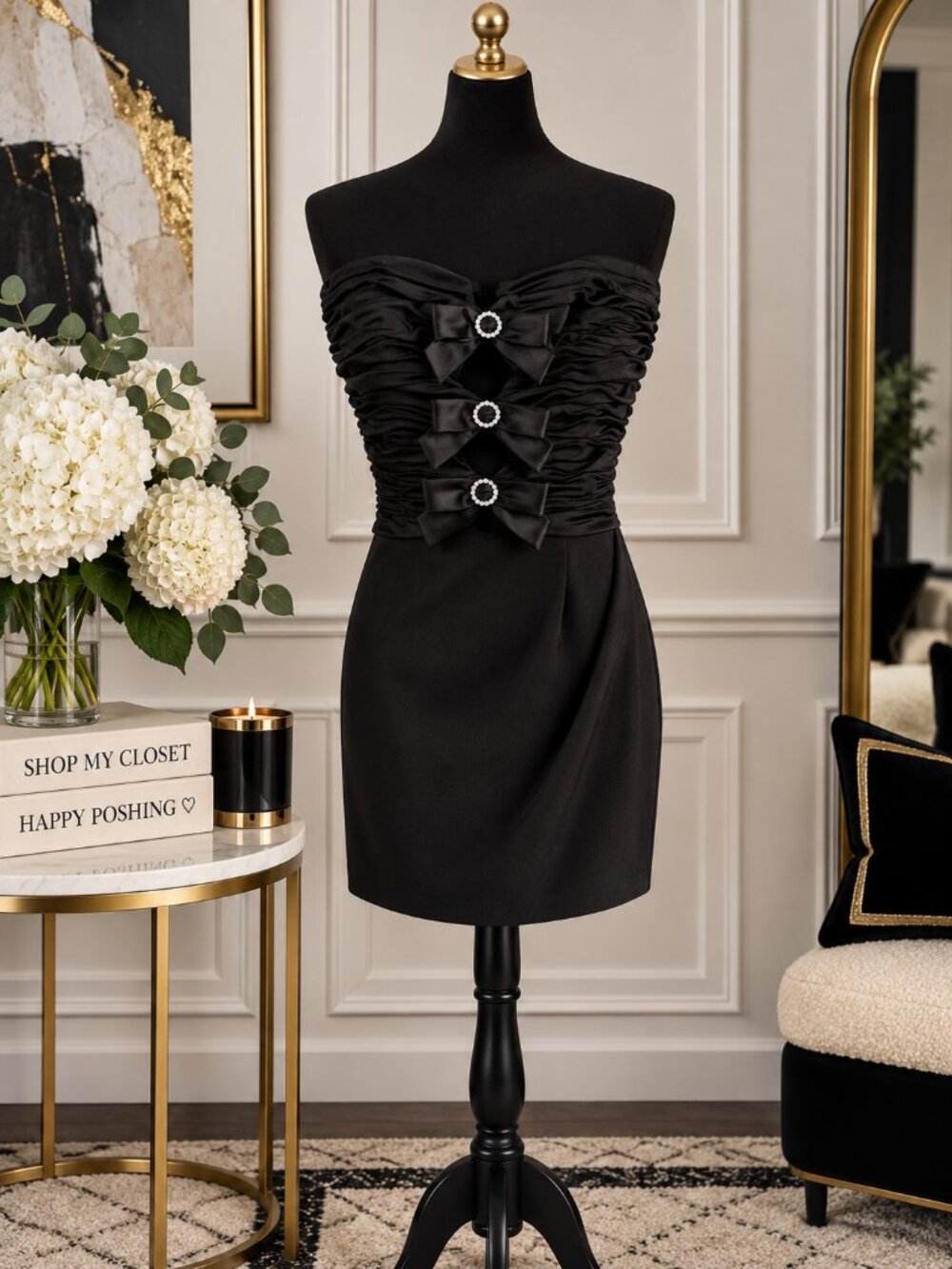 Elegant Black Strapless Dress
